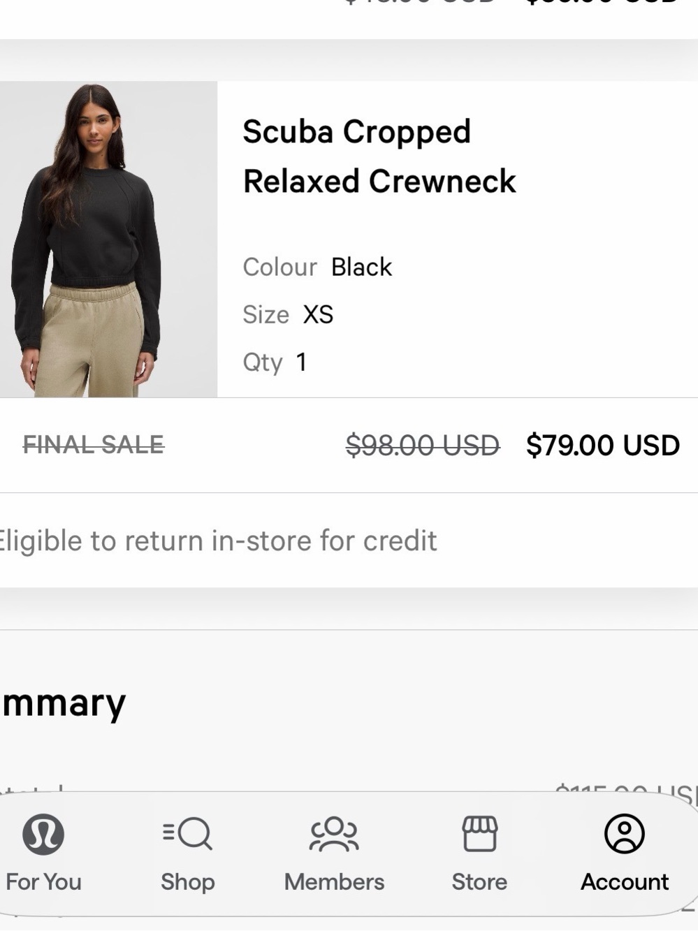 lululemon athletica Scuba Cropped Relaxed Crewneck Sweatshirt - Black